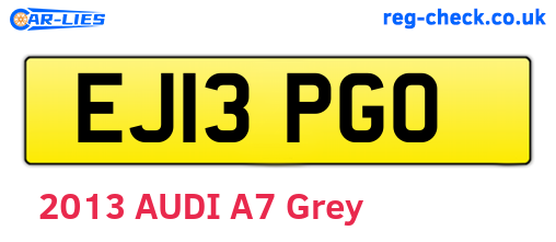 EJ13PGO are the vehicle registration plates.