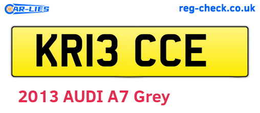 KR13CCE are the vehicle registration plates.