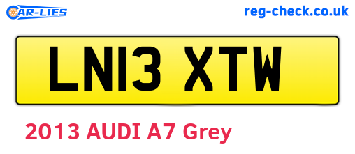 LN13XTW are the vehicle registration plates.