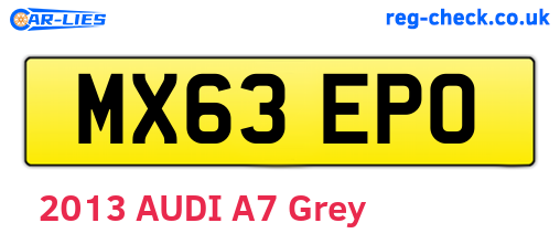 MX63EPO are the vehicle registration plates.