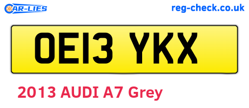 OE13YKX are the vehicle registration plates.
