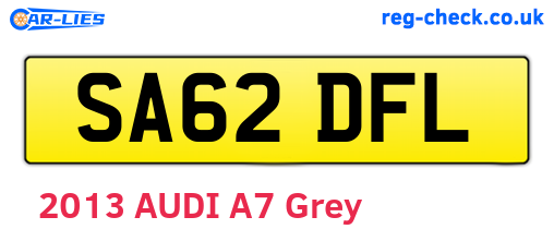 SA62DFL are the vehicle registration plates.