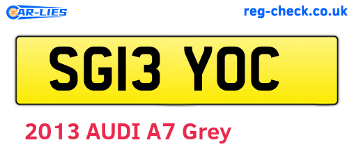 SG13YOC are the vehicle registration plates.