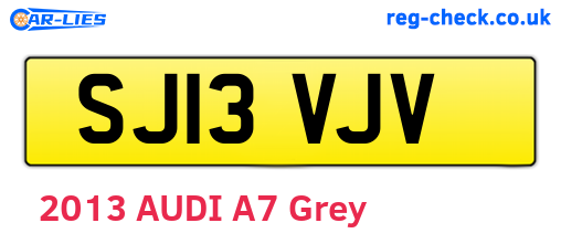 SJ13VJV are the vehicle registration plates.