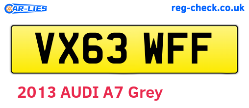 VX63WFF are the vehicle registration plates.