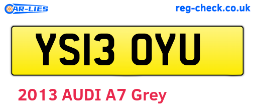 YS13OYU are the vehicle registration plates.