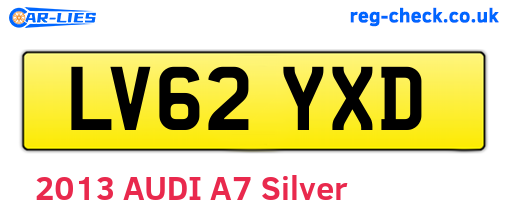 LV62YXD are the vehicle registration plates.