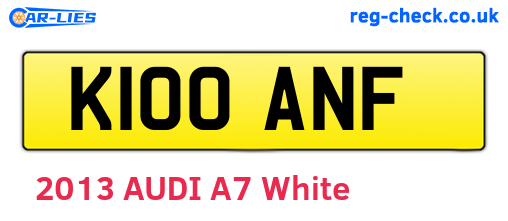 K100ANF are the vehicle registration plates.