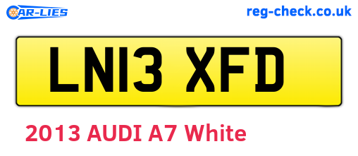 LN13XFD are the vehicle registration plates.