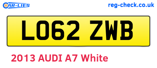 LO62ZWB are the vehicle registration plates.
