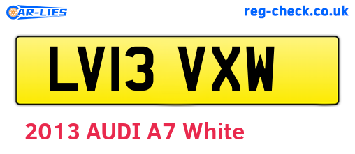 LV13VXW are the vehicle registration plates.