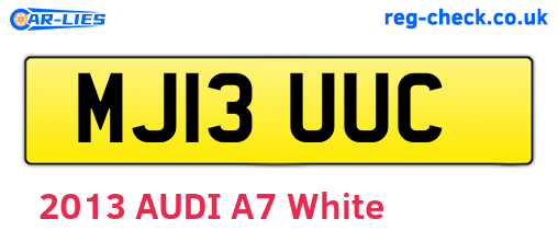 MJ13UUC are the vehicle registration plates.