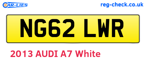 NG62LWR are the vehicle registration plates.