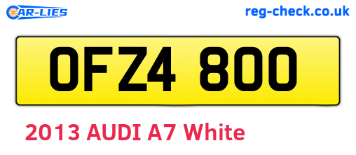 OFZ4800 are the vehicle registration plates.