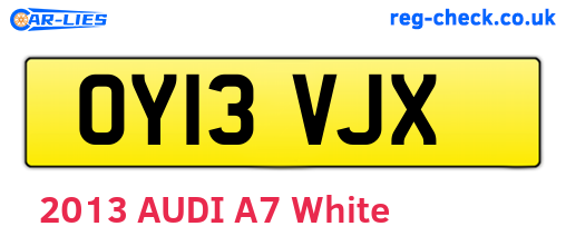 OY13VJX are the vehicle registration plates.