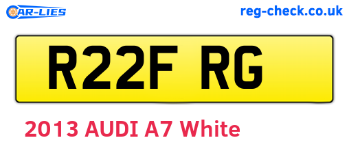 R22FRG are the vehicle registration plates.