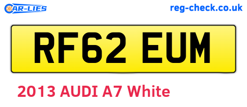 RF62EUM are the vehicle registration plates.