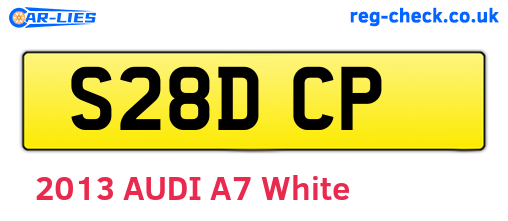 S28DCP are the vehicle registration plates.