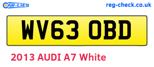 WV63OBD are the vehicle registration plates.