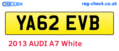 YA62EVB are the vehicle registration plates.