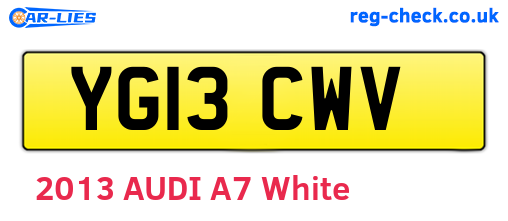 YG13CWV are the vehicle registration plates.