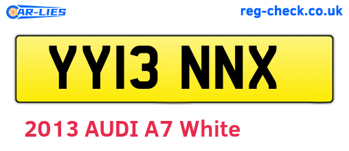 YY13NNX are the vehicle registration plates.
