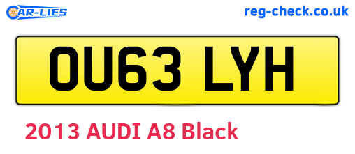 OU63LYH are the vehicle registration plates.