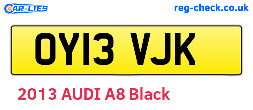 OY13VJK are the vehicle registration plates.