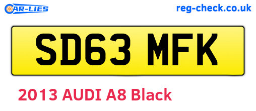 SD63MFK are the vehicle registration plates.