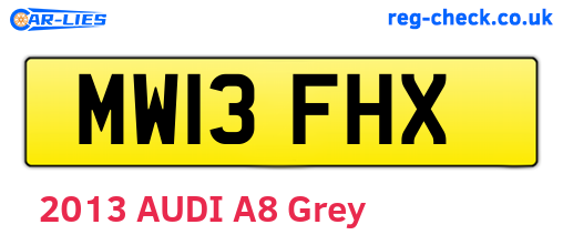 MW13FHX are the vehicle registration plates.