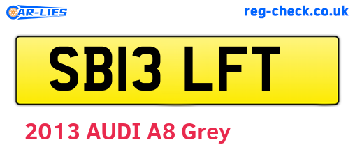 SB13LFT are the vehicle registration plates.