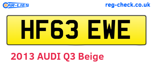 HF63EWE are the vehicle registration plates.