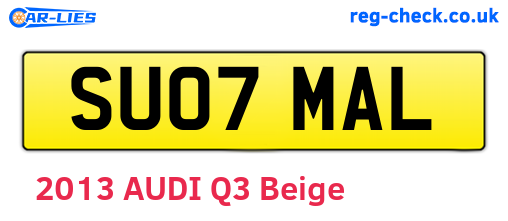 SU07MAL are the vehicle registration plates.