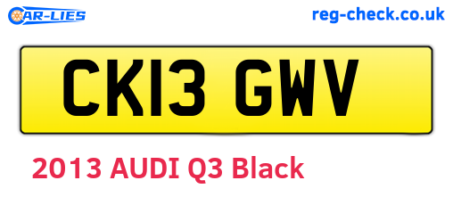 CK13GWV are the vehicle registration plates.