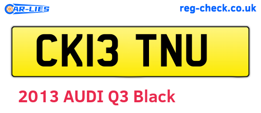 CK13TNU are the vehicle registration plates.