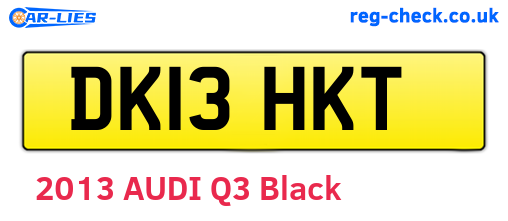 DK13HKT are the vehicle registration plates.