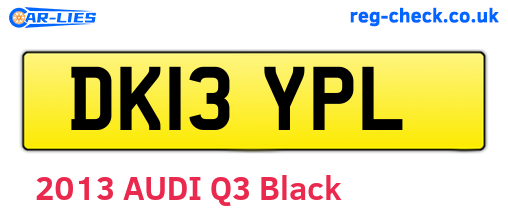 DK13YPL are the vehicle registration plates.