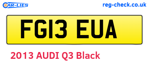 FG13EUA are the vehicle registration plates.