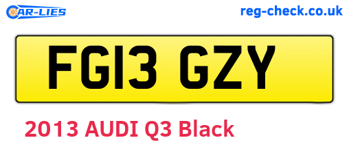 FG13GZY are the vehicle registration plates.