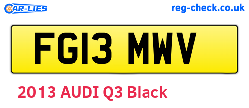 FG13MWV are the vehicle registration plates.