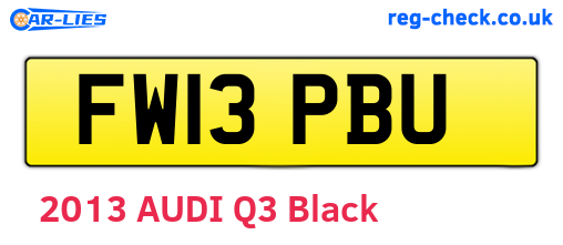 FW13PBU are the vehicle registration plates.