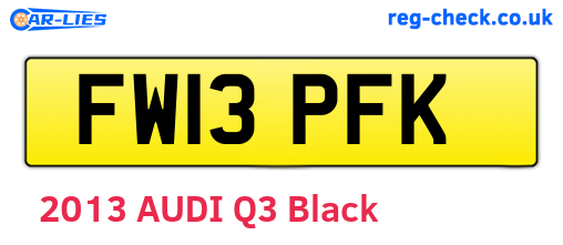 FW13PFK are the vehicle registration plates.