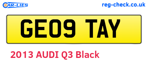 GE09TAY are the vehicle registration plates.