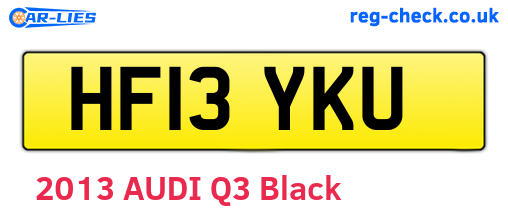HF13YKU are the vehicle registration plates.