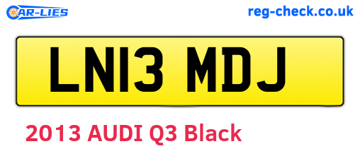 LN13MDJ are the vehicle registration plates.