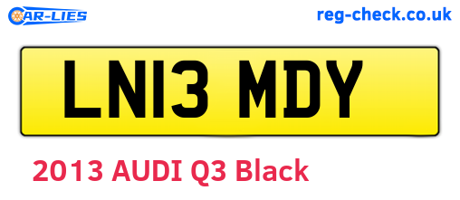 LN13MDY are the vehicle registration plates.