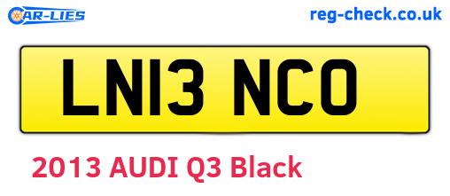 LN13NCO are the vehicle registration plates.