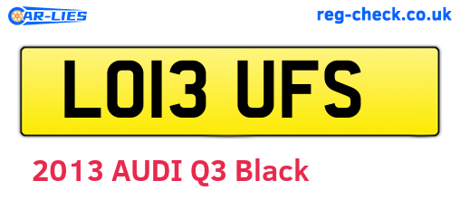 LO13UFS are the vehicle registration plates.