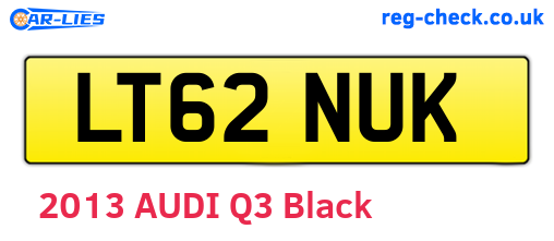 LT62NUK are the vehicle registration plates.
