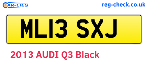 ML13SXJ are the vehicle registration plates.